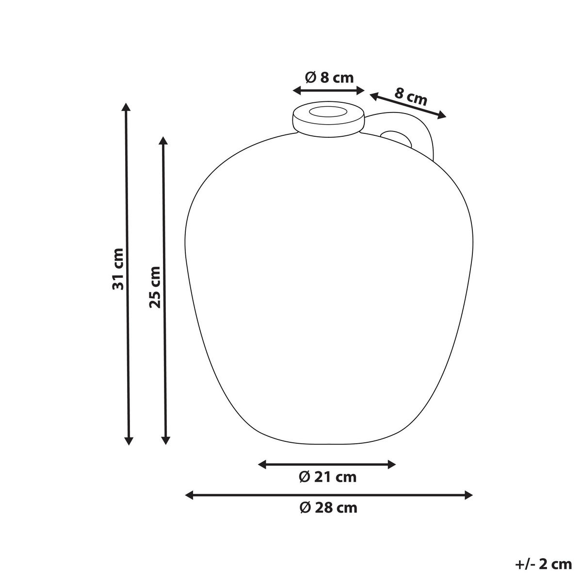 DEKOVASE Terrakotta weiß Ipoh - Weiß, Stein (30cm) - Beliani