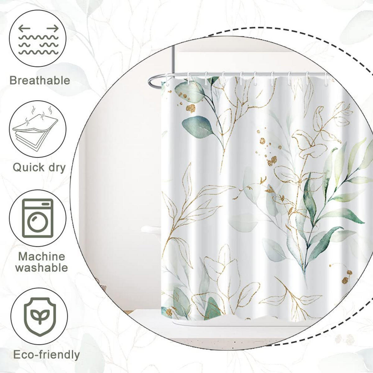 DUSCHVORHANG – 180 x 180 cm – Material: Polyester - Multicolor, Textil (180/180cm)