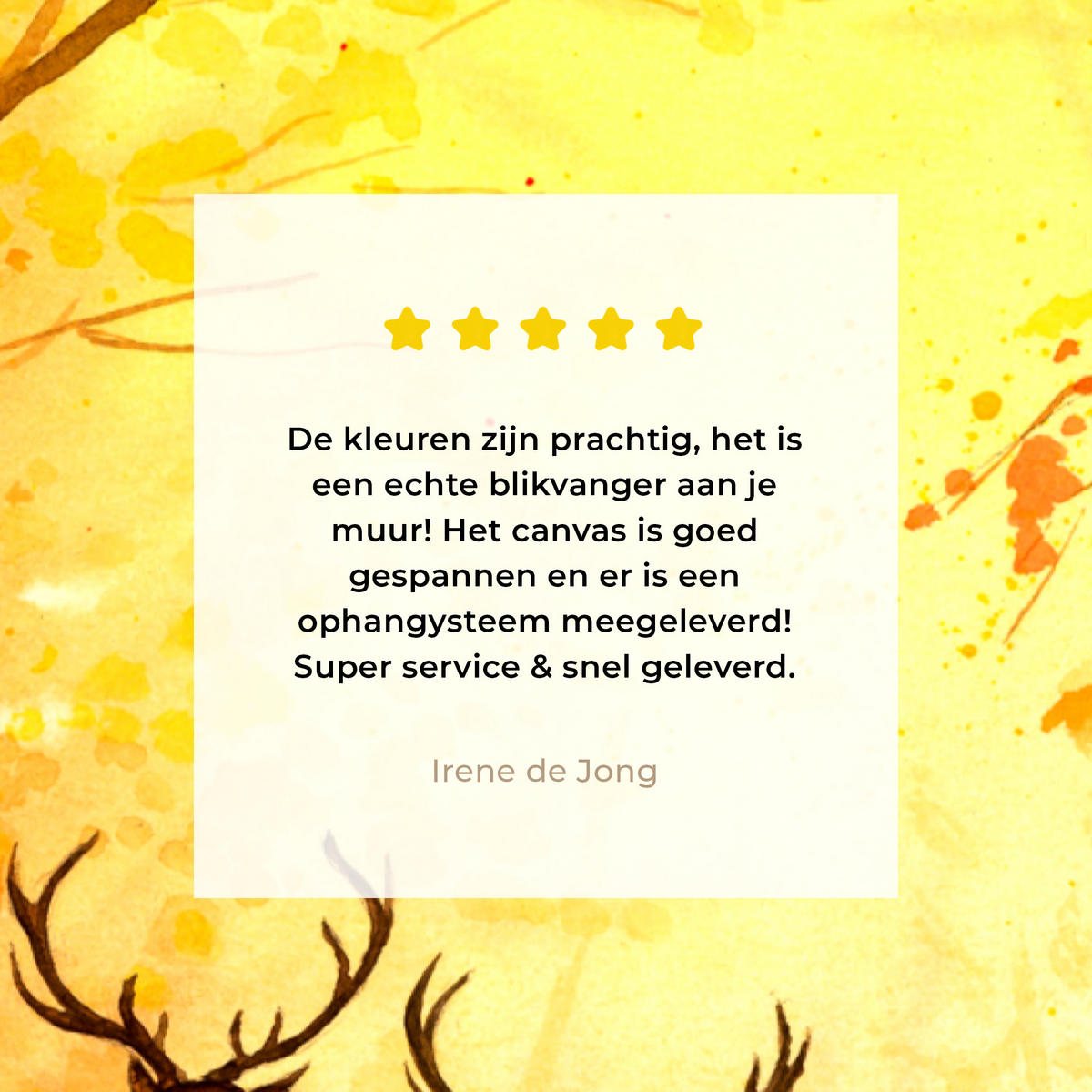 LEINWANDBILD Natur - Ölfarbe - Hirsche - Tiere - Herbst - Orange Deko Groß 90x140 cm - Orange, Textil (90/140cm) - MuchoWow