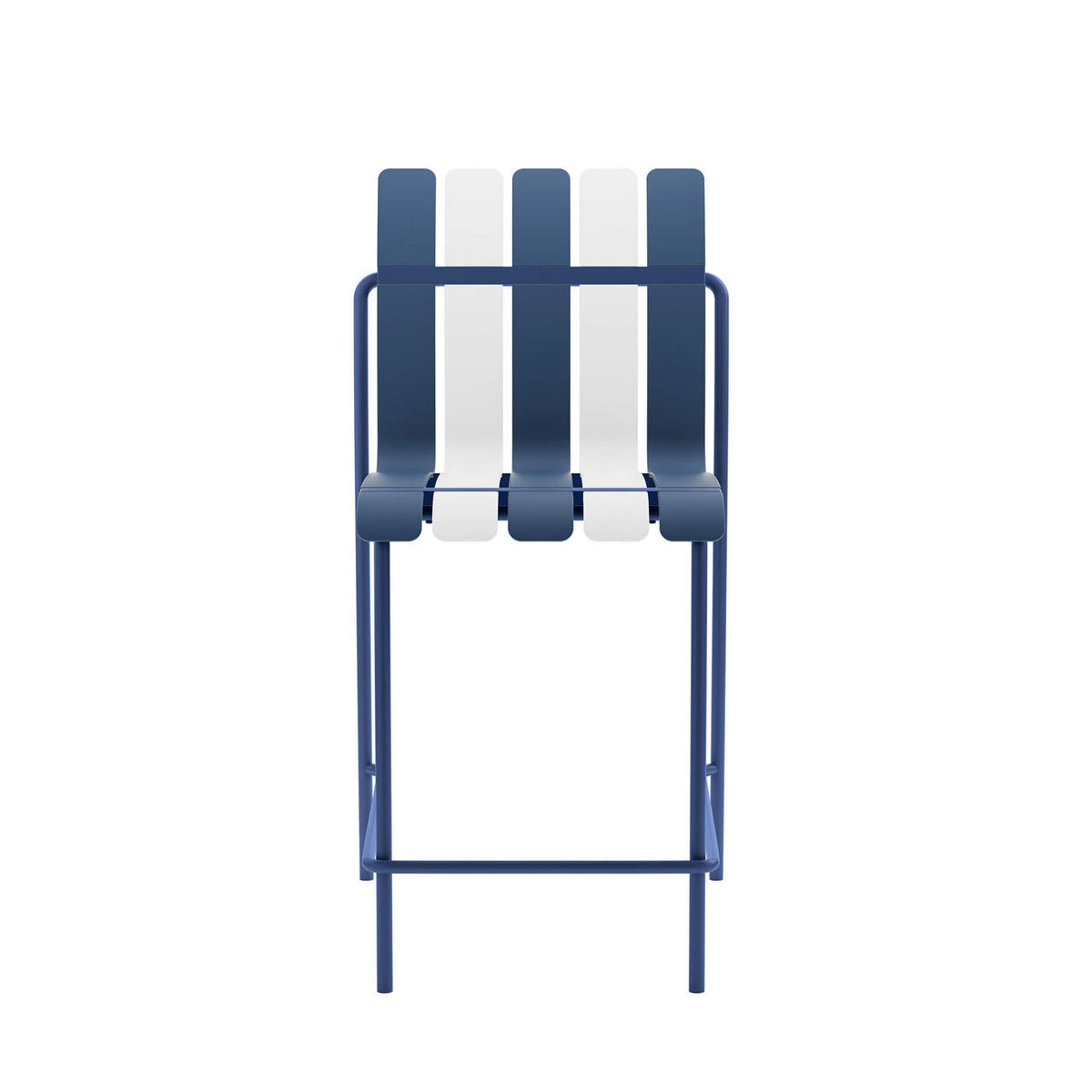 BARHOCKER Weiß Blau 54/49/110 cm 2er-Set - Blau, Metall (54/110/49cm) - Mobili Rebecca