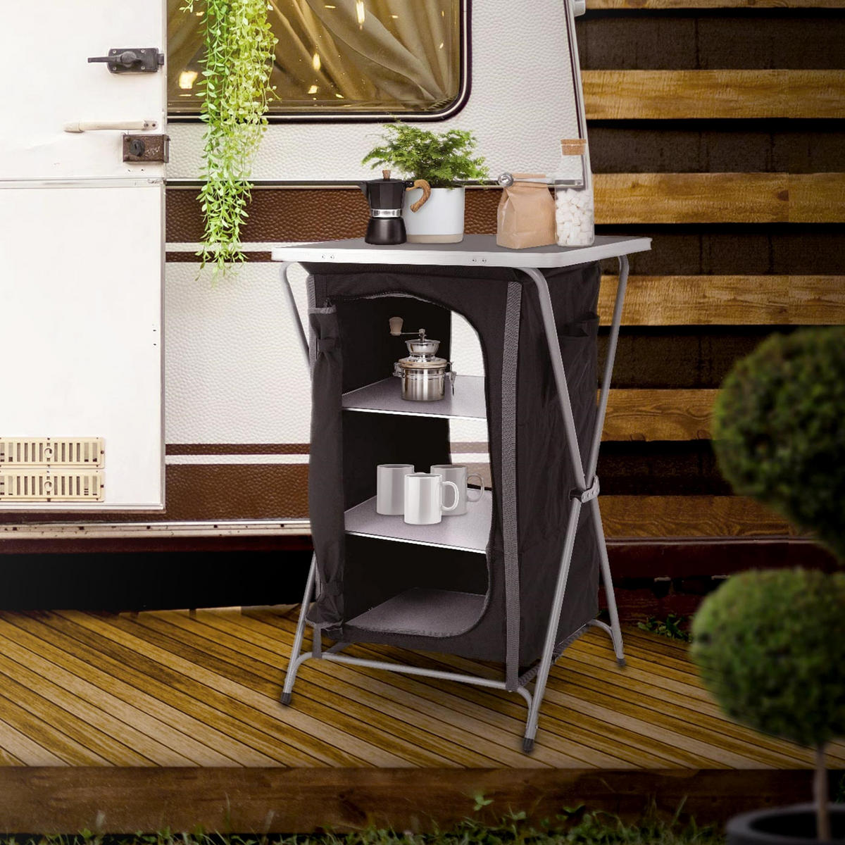 CAMPINGSCHRANK - Schwarz, Textil (60/53/97.5cm) - ECD-Germany