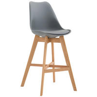 BARHOCKER Canada, Gestell Natura, Kunststoff Grau - Naturfarben/Grau, Holz/Kunststoff (48/100/56cm) - TPFLiving