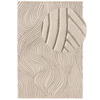 WOLLTEPPICH Tess Cream/Taupe 160x230 cm - Creme, Textil (160/230cm) - benuta Pure