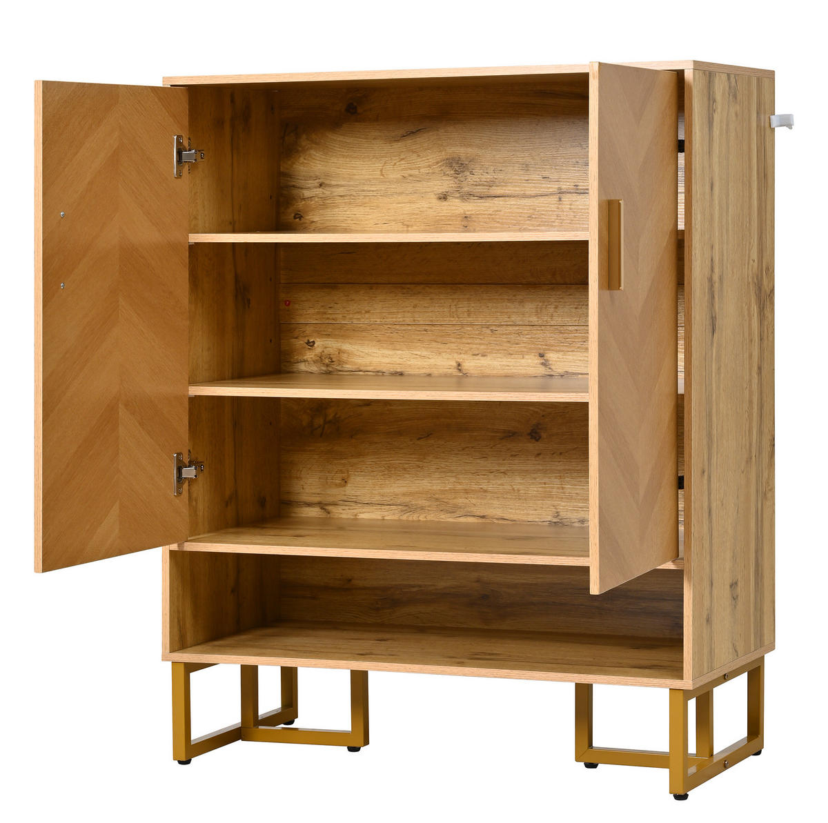 SCHUHSCHRANK 80/38/100 cm natur aus MDF mit Soft-Close - Naturfarben, Holzwerkstoff (80/100/38cm) - OKWISH