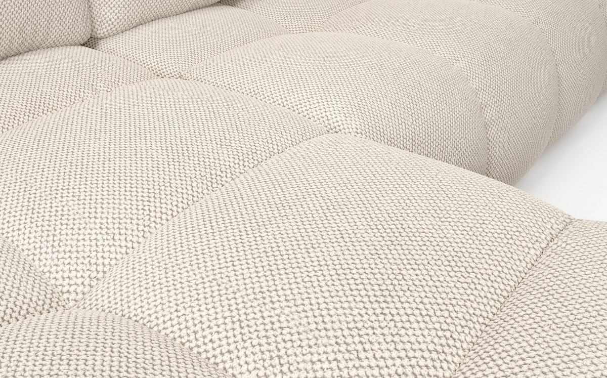 ECKSOFA L Form Hosio Beige 286/177/88 cm Links mit Schlaffunktion - Beige/Schwarz, Kunststoff/Textil (177/286cm) - AX Living