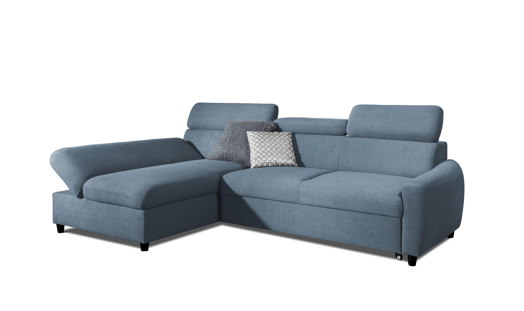 ECKSOFA Schlafsofa Anton Xs In Esito - Hellblau, Holzwerkstoff/Textil (260/170cm) - Fun Möbel