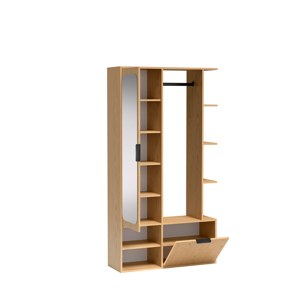 GARDEROBENSCHRANK MORBIDO 100/189/33 Modern Garderobenschrank Eichefarben - Eichefarben, Holzwerkstoff (100/189.4/33cm) - MASSENO