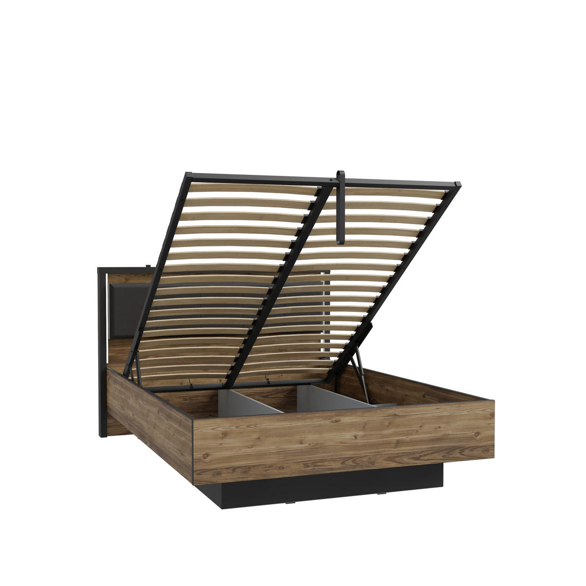 JUGENDZIMMER Hayato Gamingzimmer in Alpenfichte und Schwarz 7 teilig mit Gamingtisch - Braun, Holzwerkstoff (120/200/80cm)