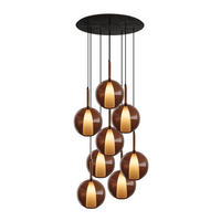 GALERIELEUCHTE Belluna 8-flammig Braun Ø 24cm - Braun, Glas (24/24/45cm) - s.luce