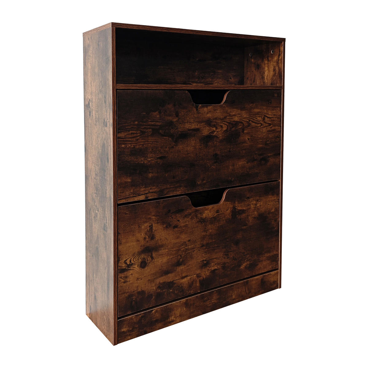 SCHUHSCHRANK - Dunkelbraun, Holzwerkstoff/Kunststoff (80/102/24cm) - Relaxdays