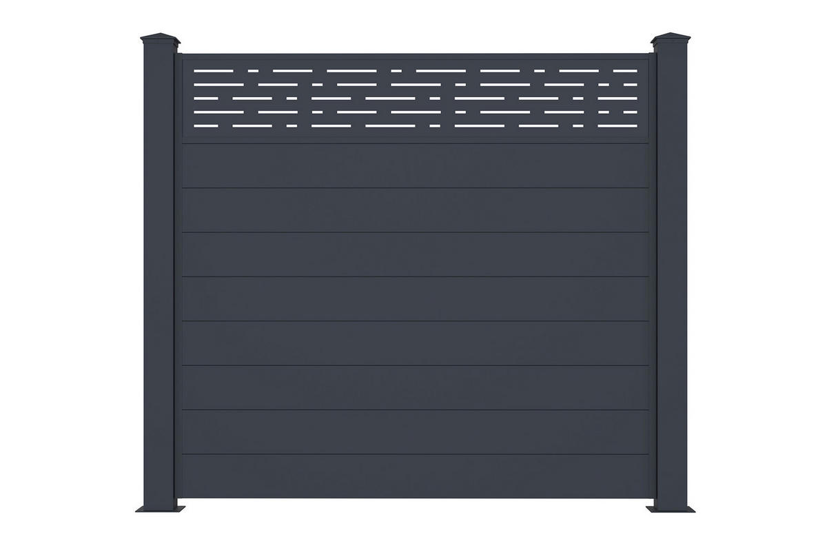SICHTSCHUTZZAUN Arlberg grau 1,9m H.170cm aluminium - Grau, Metall (189/166cm) - Casanoov