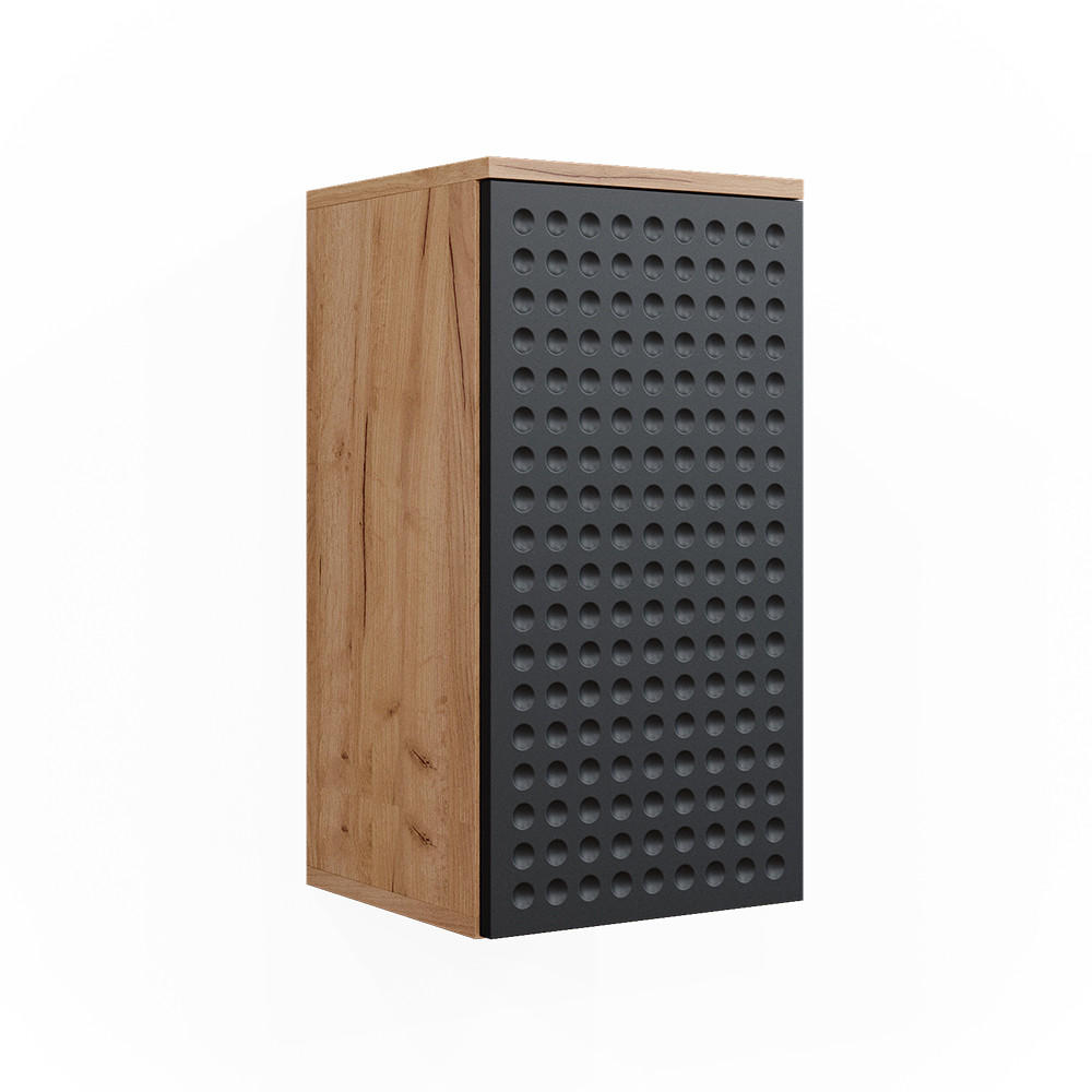 BADSCHRANK Irma Anthrazit gepunktet 30 x 59 cm 2 Fächer, Badezimmer - Anthrazit, Holzwerkstoff (30/59/24cm) - Vicco