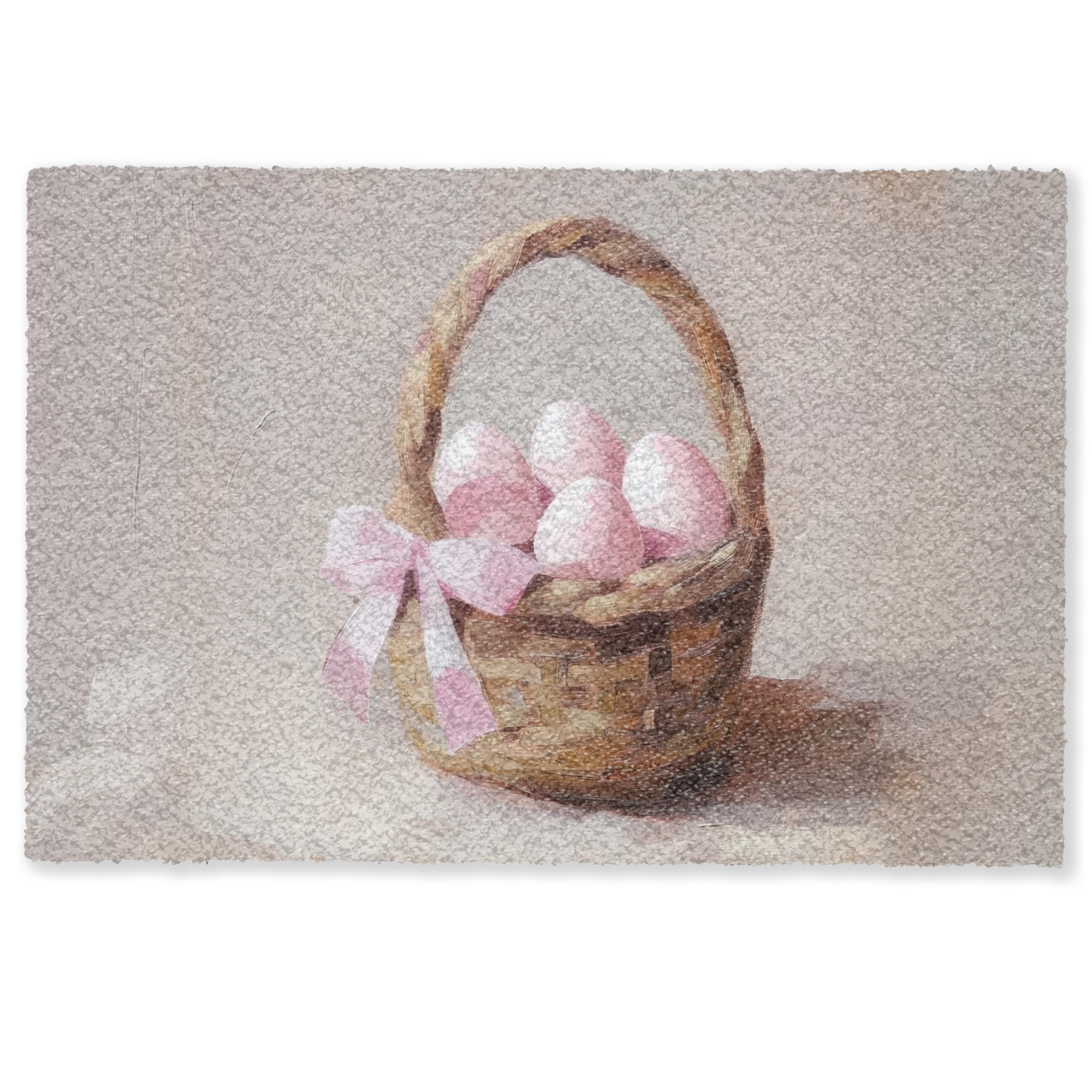 MuchoWow ROHOŽKA Košík - Vejce - růžový 90x60 cm