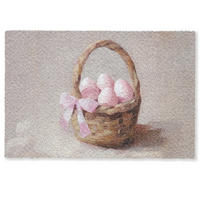 FUSSMATTE Korb - Eier - Rosa Schmutzmatte 90x60 cm - Beige, Kunststoff (60/90cm) - MuchoWow