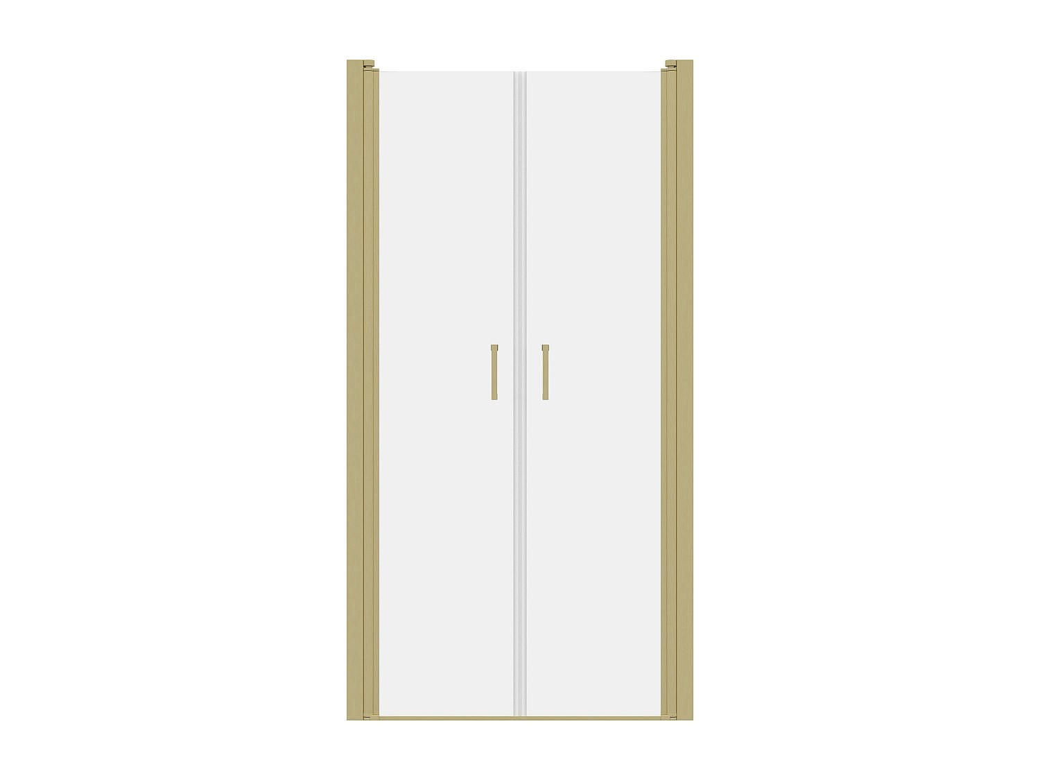 DUSCHTÜR - 80cm x 1.92cm - Aluminium - goldfarben - SARASOTA - Goldfarben, Metall (80/195cm) - Vente-Unique