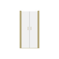 DUSCHTÜR - 80cm x 1.92cm - Aluminium - goldfarben - SARASOTA - Goldfarben, Metall (80/195cm) - Vente-Unique