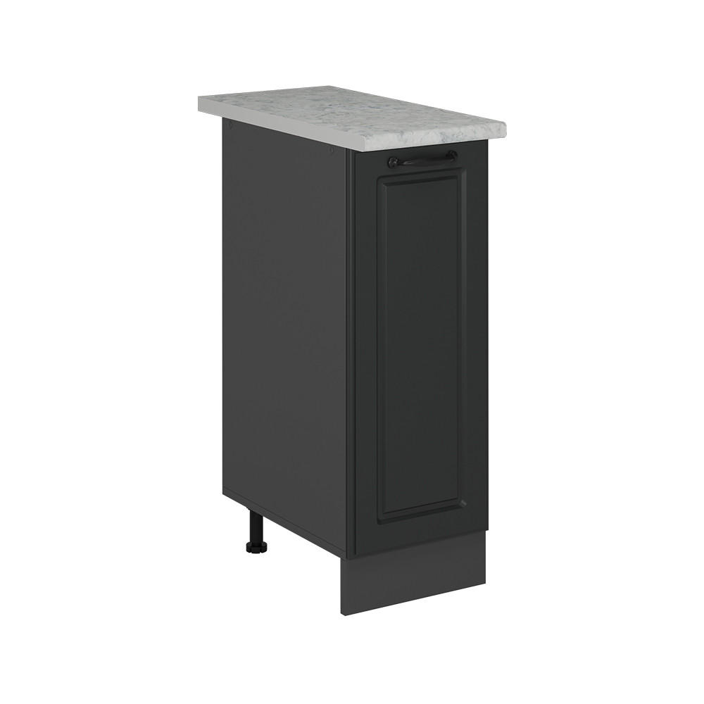 APOTHEKERUNTERSCHRANK R-Line Anthrazit Landhaus 30 cm AP Marmor - Anthrazit, Holzwerkstoff (30/81.6/60cm) - Vicco