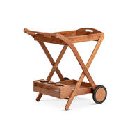 BAR-AUF-RÄDERN ARVICOLA aus Kiefernholz, braun - Braun, Holz (70/83/56cm) - KONSIMO®