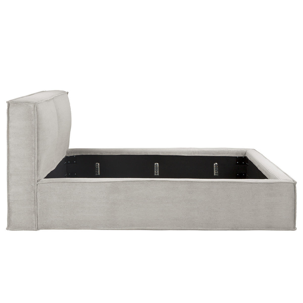 POLSTERBETT - Hellgrau, Textil (220/200cm) - home24