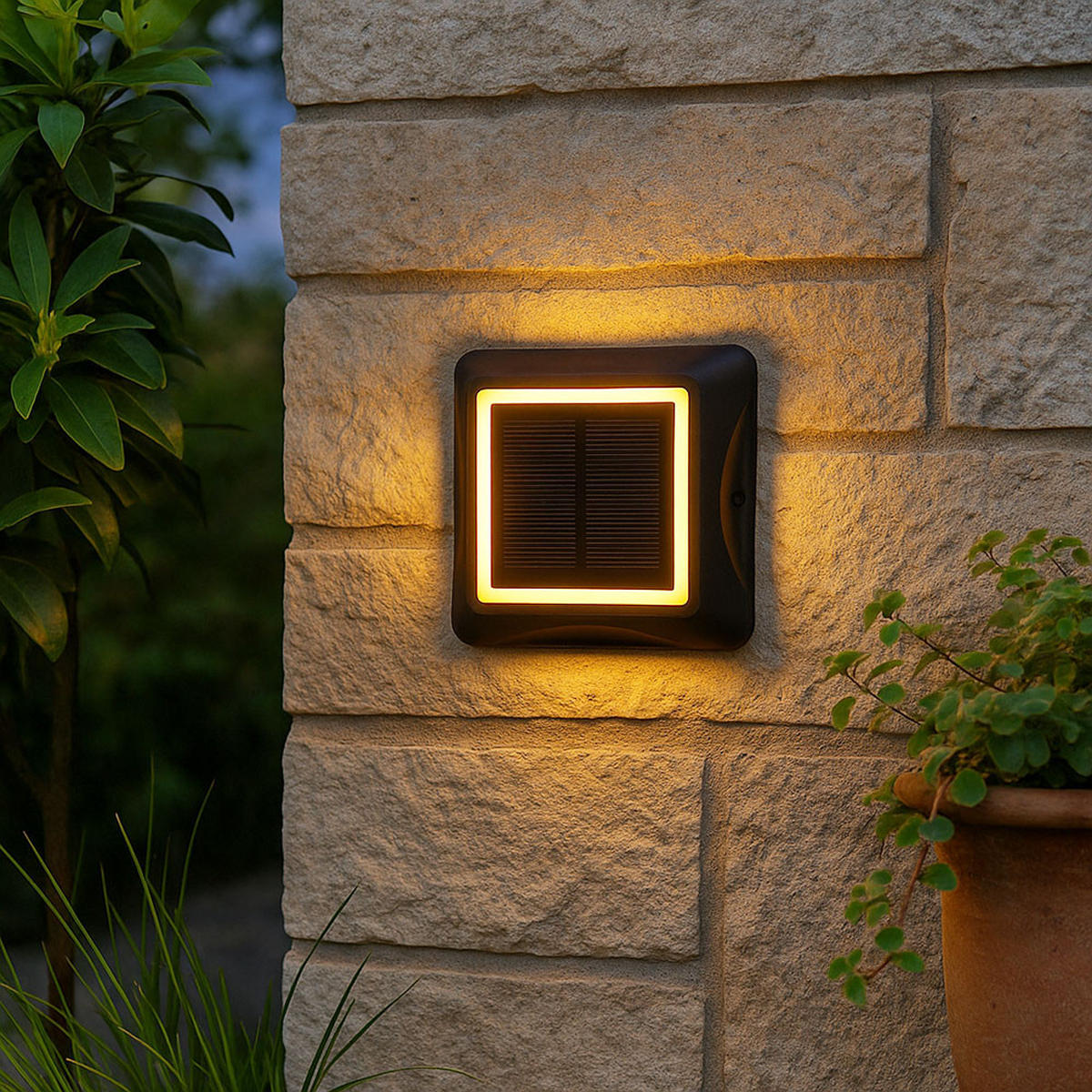 LED AUSSENLEUCHTE Kunststoff Schwarz - Schwarz, Kunststoff (14/14/3.6cm) - Globo Lighting