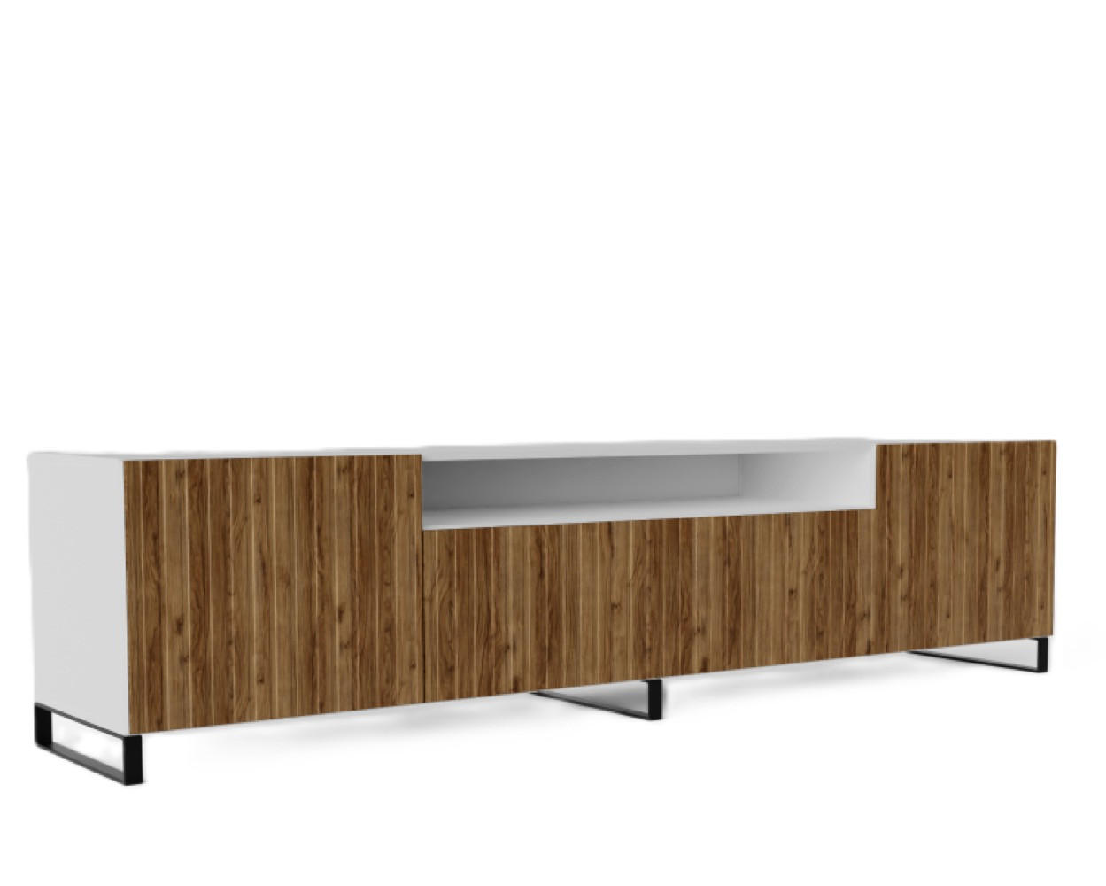 TV-SCHRANK Weiß Catania Eiche Stehend 200 cm - Weiß, Holzwerkstoff (200/53/41cm) - Sepro Meble