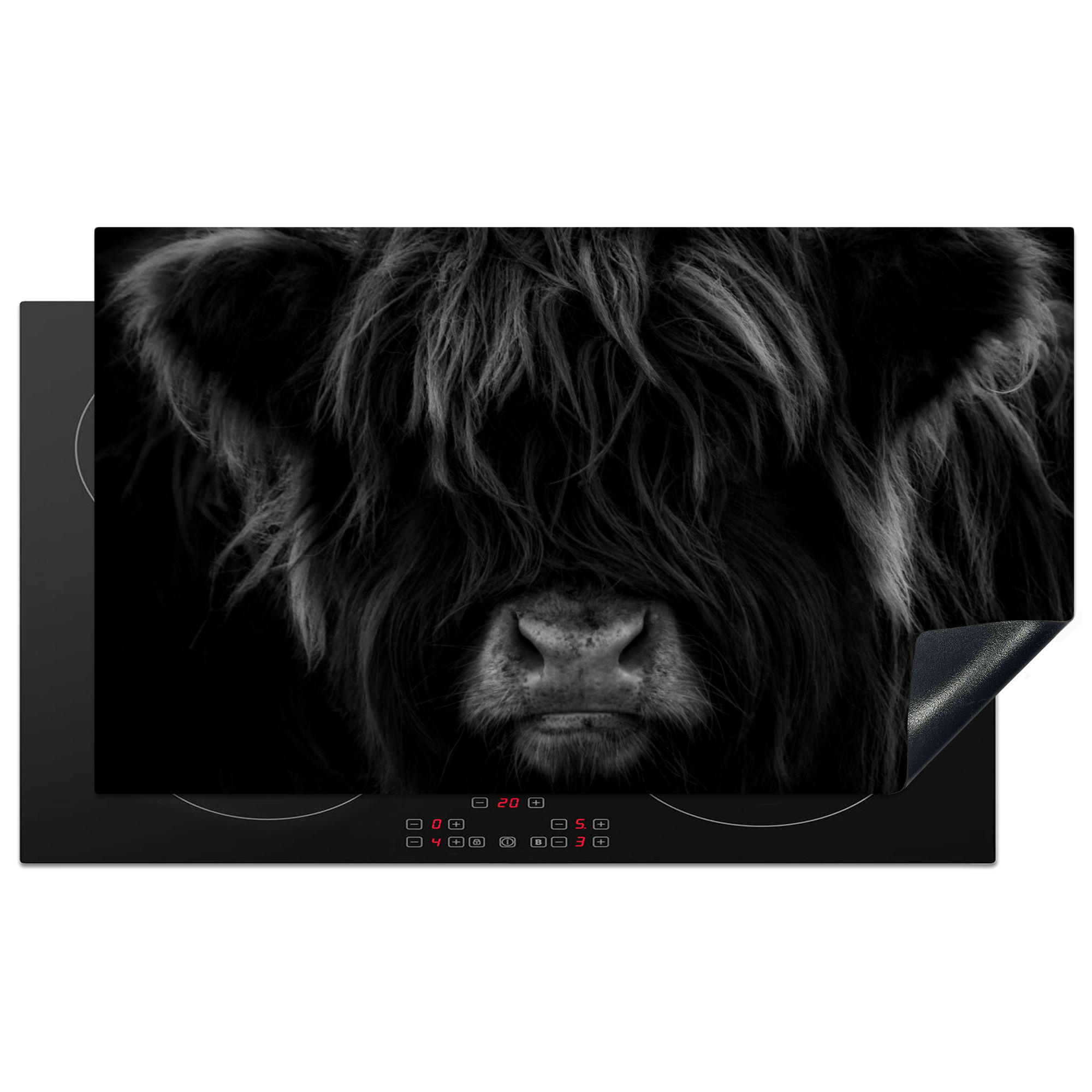 ZAŠČITA ZA INDUKCIJSKO PLOŠČO Višinsko govedo 91.2x52 cm cm - črna, umetna masa (91.2/52/0.2cm) - MuchoWow