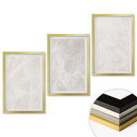 WANDBILDER 3er Set - 40x60 cm Goldrahmen - Die Struktur von elegantem Marmor - Goldfarben, Kunststoff (40/60cm) - ArtPrintCave