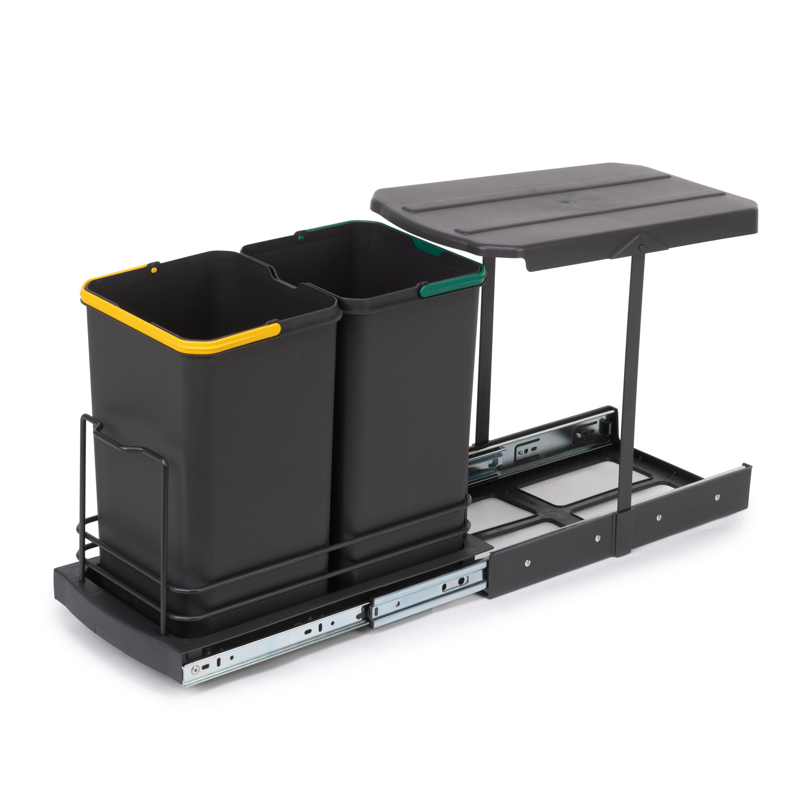 Emuca Recyclingbehälter Anthrazit 25.7x39.8x43.35 cm