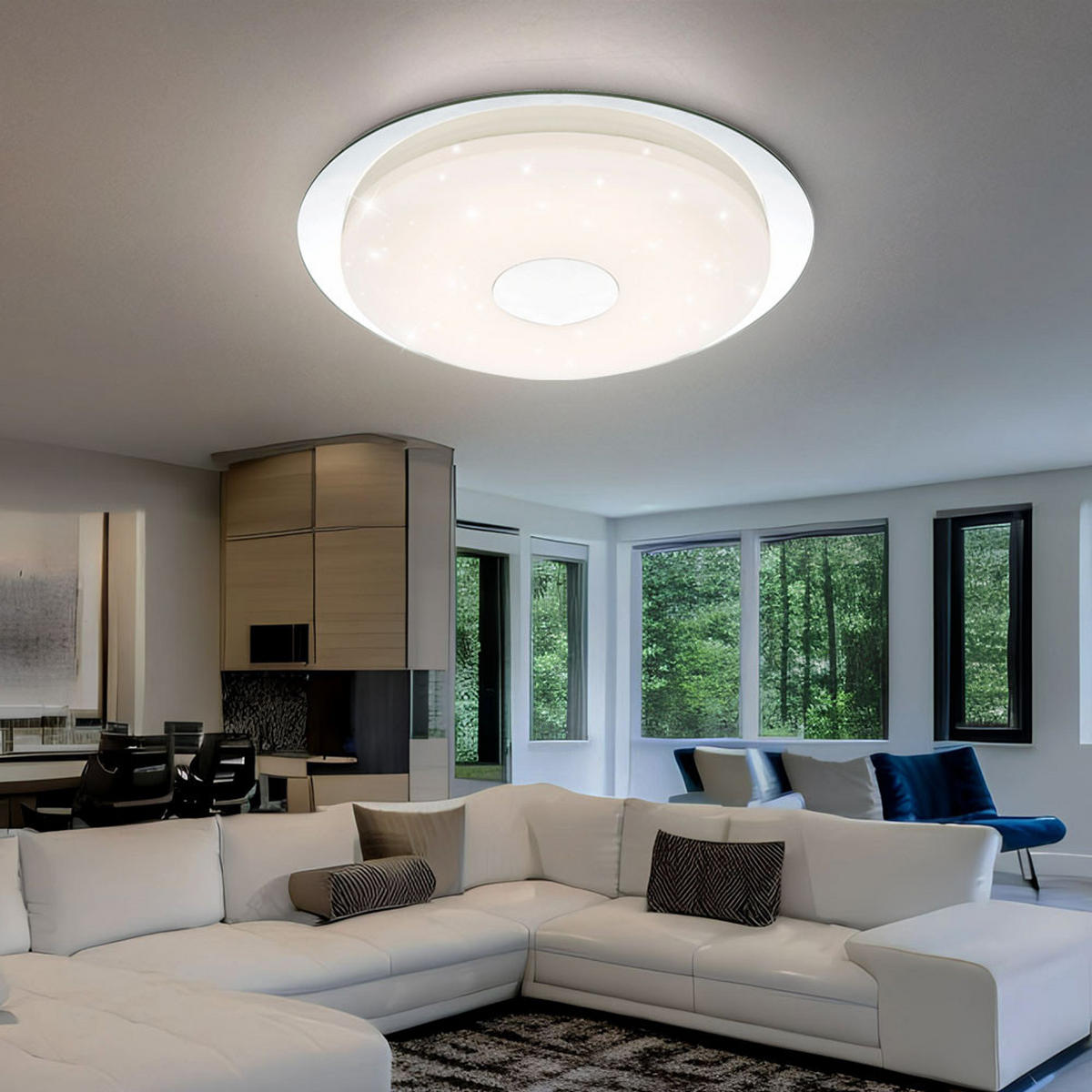 LED DECKENLEUCHTE Acryl Weiß Opal - Weiß, Metall (45/45/5cm) - Globo Lighting