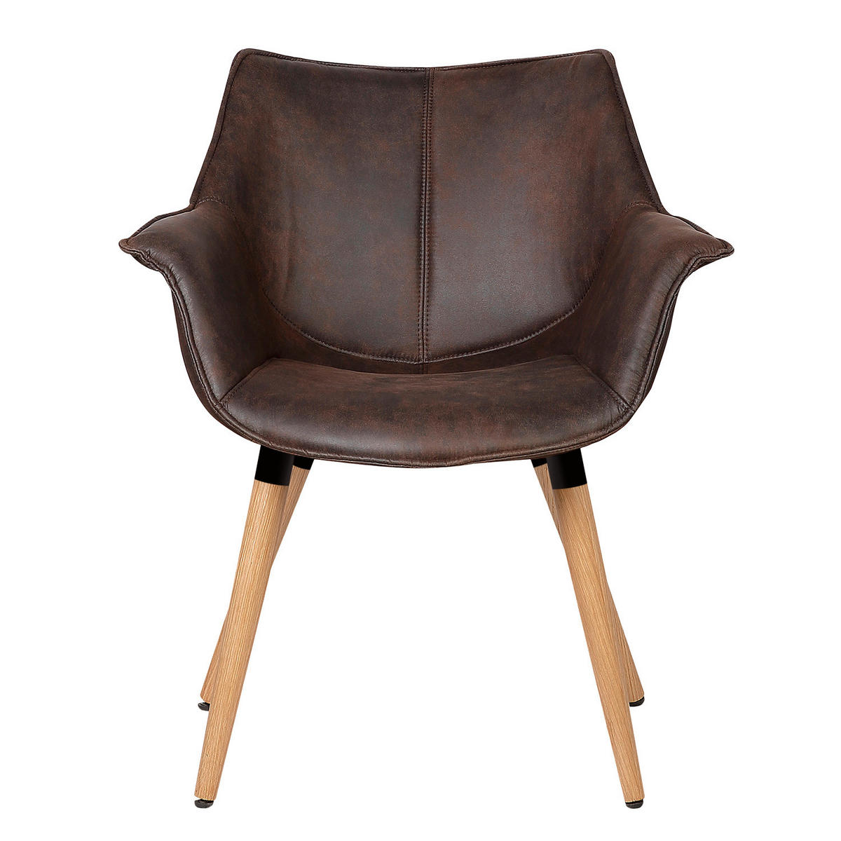 ARMLEHNENSTUHL - Massivholz / Textil - Dunkelbraun, Holz/Textil (70/81/64cm) - home24