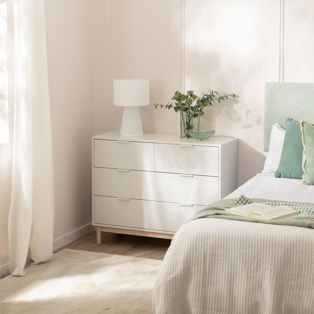 KOMMODE MIT SCHUBLADEN Elian Weiß 100 cm x 80 cm - Weiß, Holzwerkstoff (100/80/40cm)