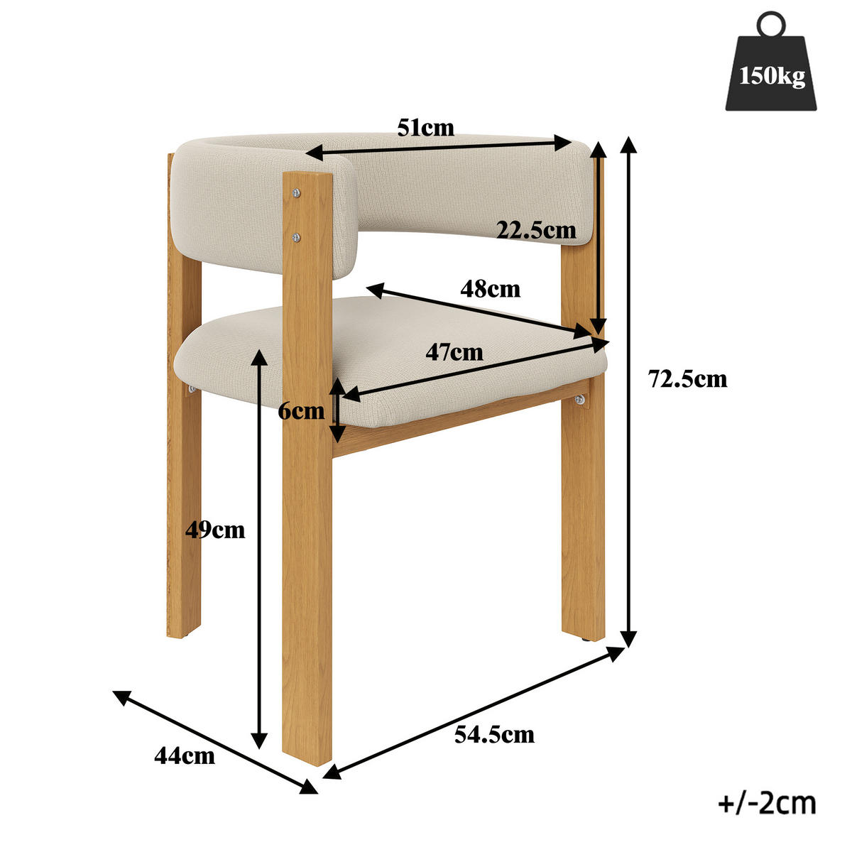ESSZIMMERSTUHL 6-Tlg Ergonomisch, Polsterung, Eisenbeine Holzoptik - Multicolor, Metall (54/18.11/111cm) - FLIEKS