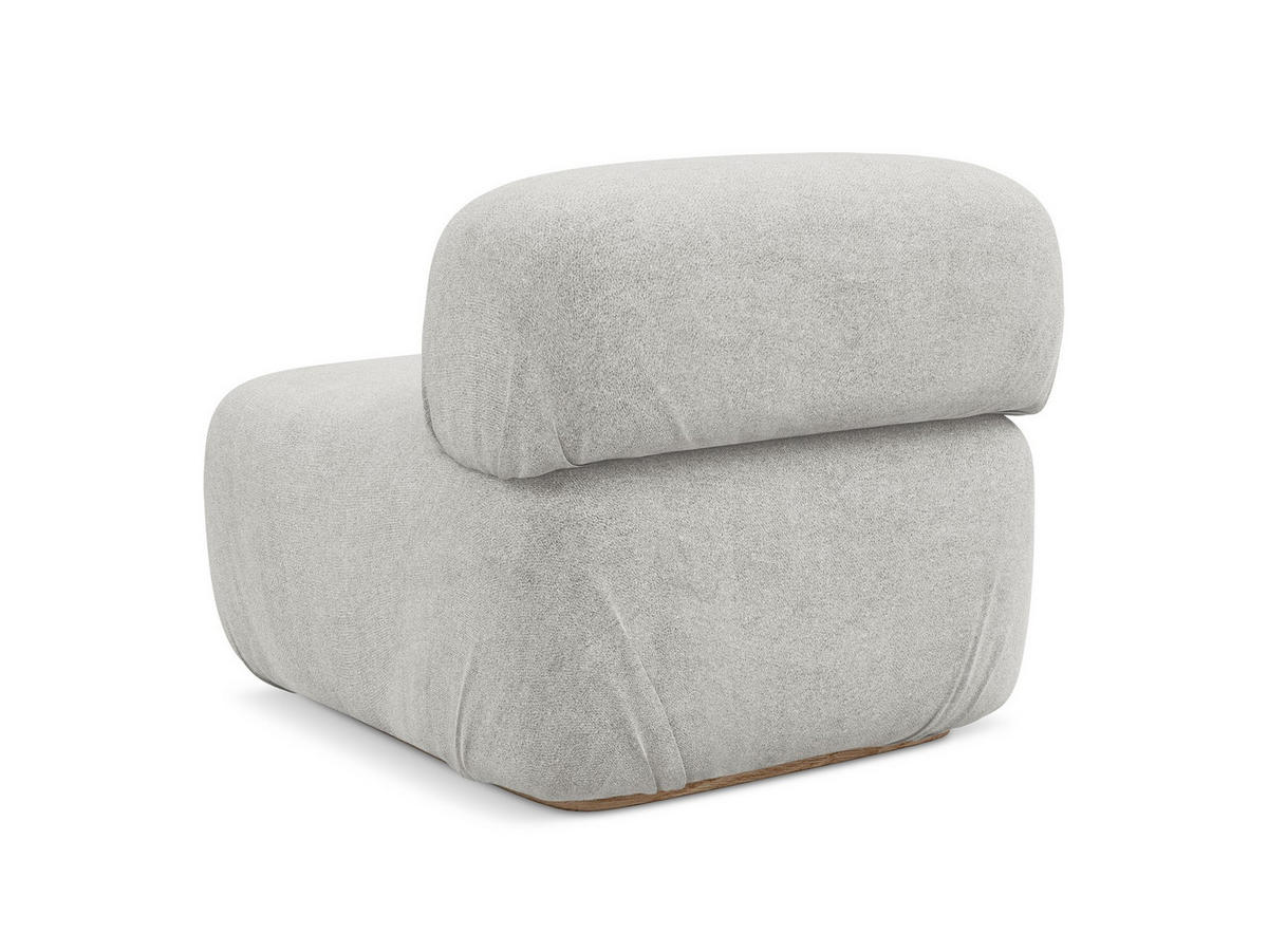 3-SITZER SOFA Links Bouclé Stoff Weiß - Weiß/Braun, Holz/Textil (258/73/258cm) - Makamii