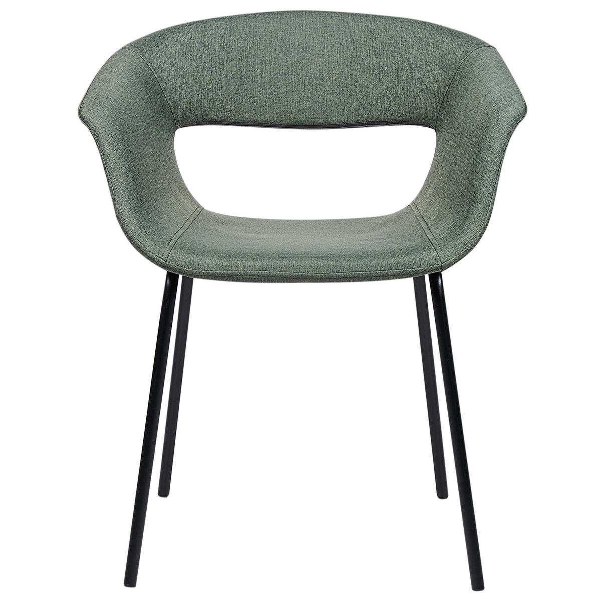 ESSZIMMERSTUHL 2er-Set Stoff dunkelgrün/schwarz Elma - Schwarz/Grün, Textil (63/76/50cm) - Beliani