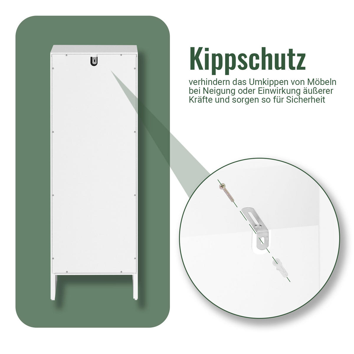 WÄSCHESCHRANK Weiß - Weiß, Holzwerkstoff (30/87/30cm) - SoBuy