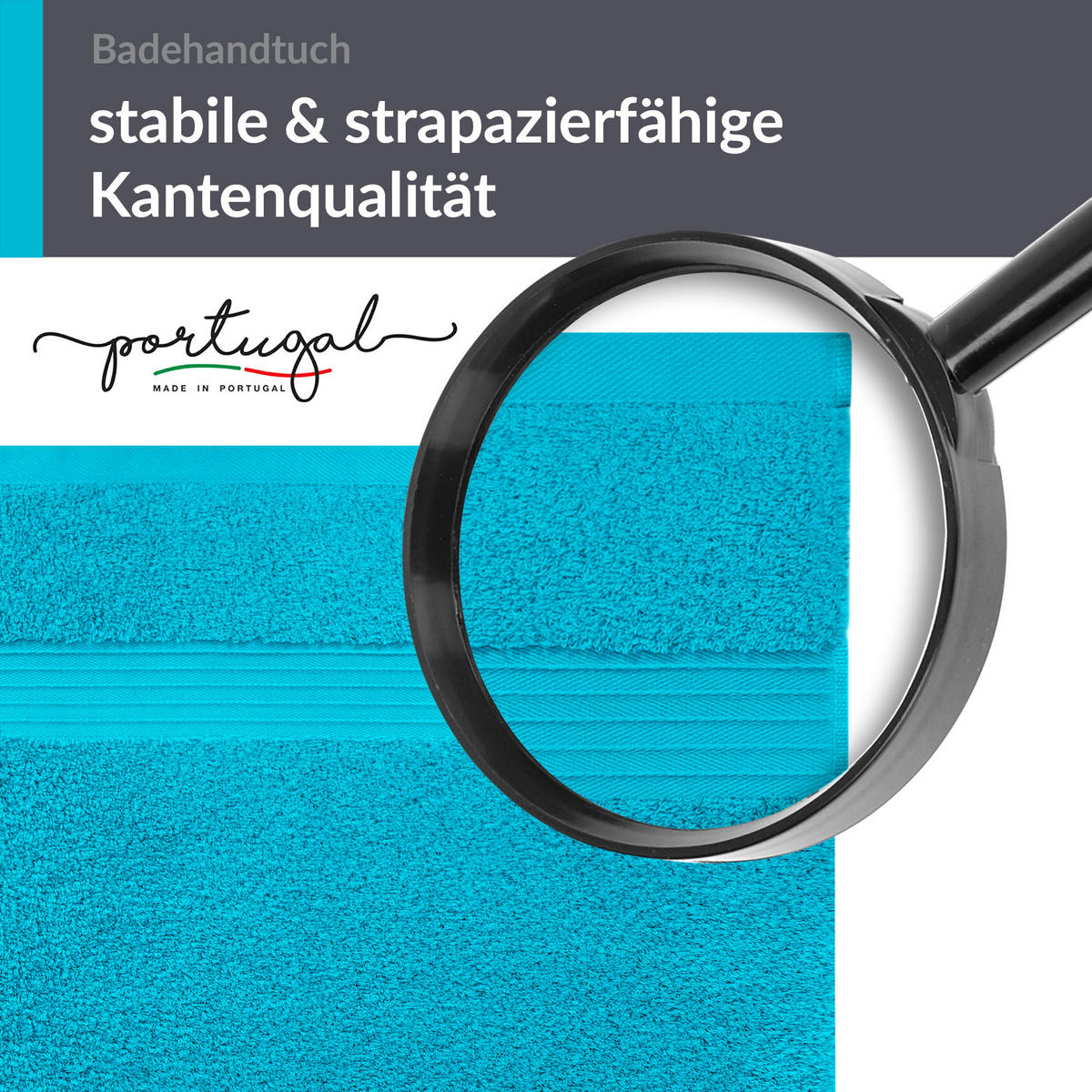 SAUNATUCH Linz Aquamarin Blau 85x220 cm - Blau, Textil (85/220cm) - Lashuma