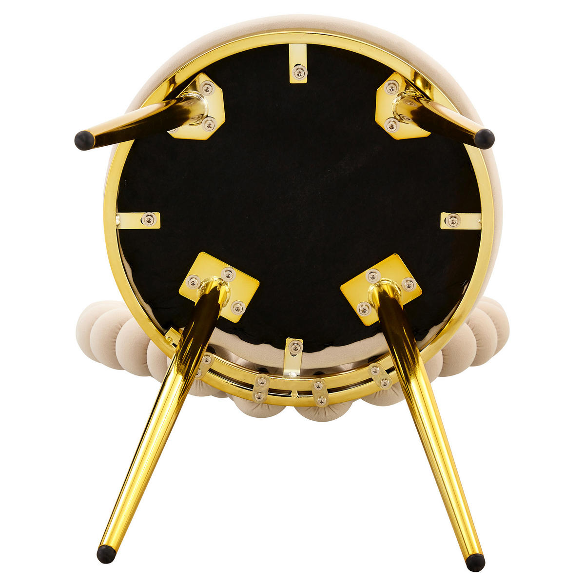 STUHL-SET DE-36761 2 Stück mit herzförmiger Kugelketten-Rückenlehne Hellbeige - Beige, Metall (54/81/44cm) - ComfortXL