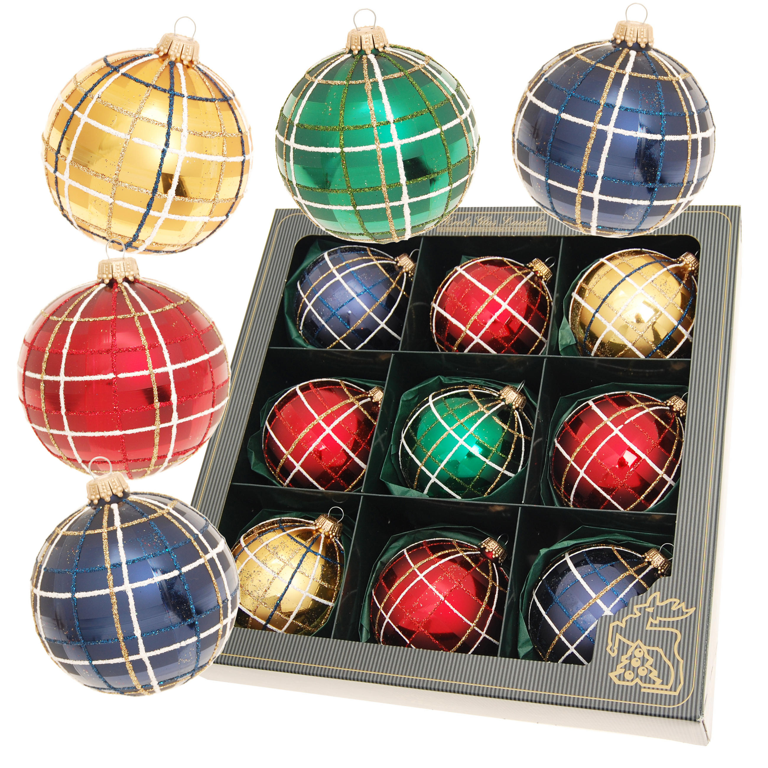 Krebs Glas Lauscha Christbaumkugeln Mehrfarbig 8x8x8 cm