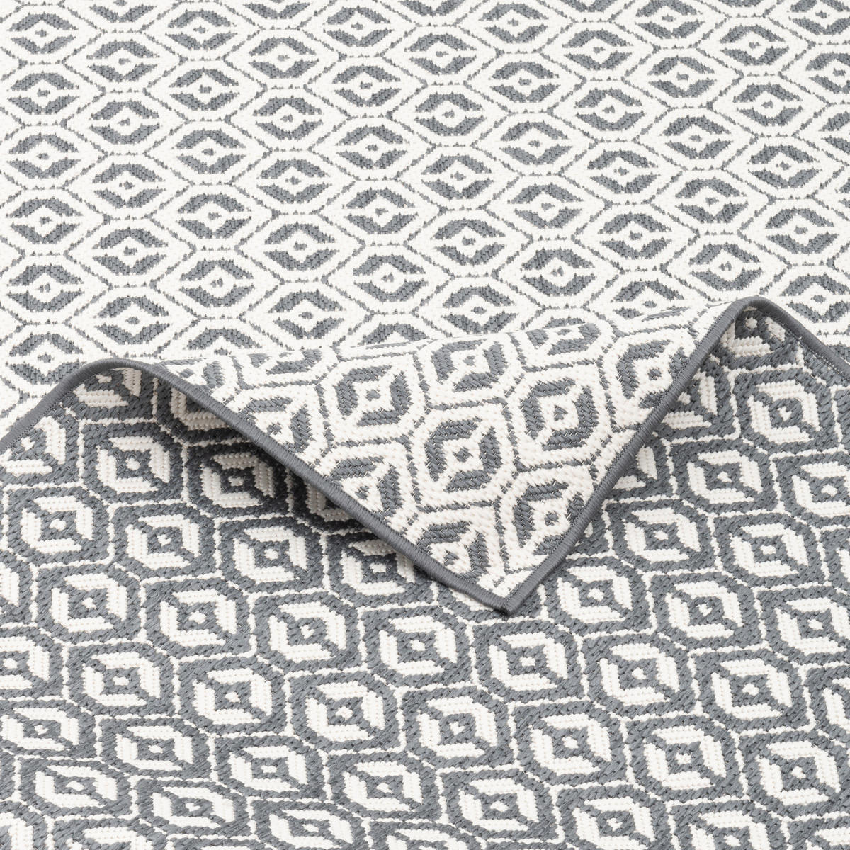 IN- UND OUTDOOR TEPPICH LÄUFER BEIDSEITIG CAPE COD - Grau, Textil (80/320cm) - Snapstyle