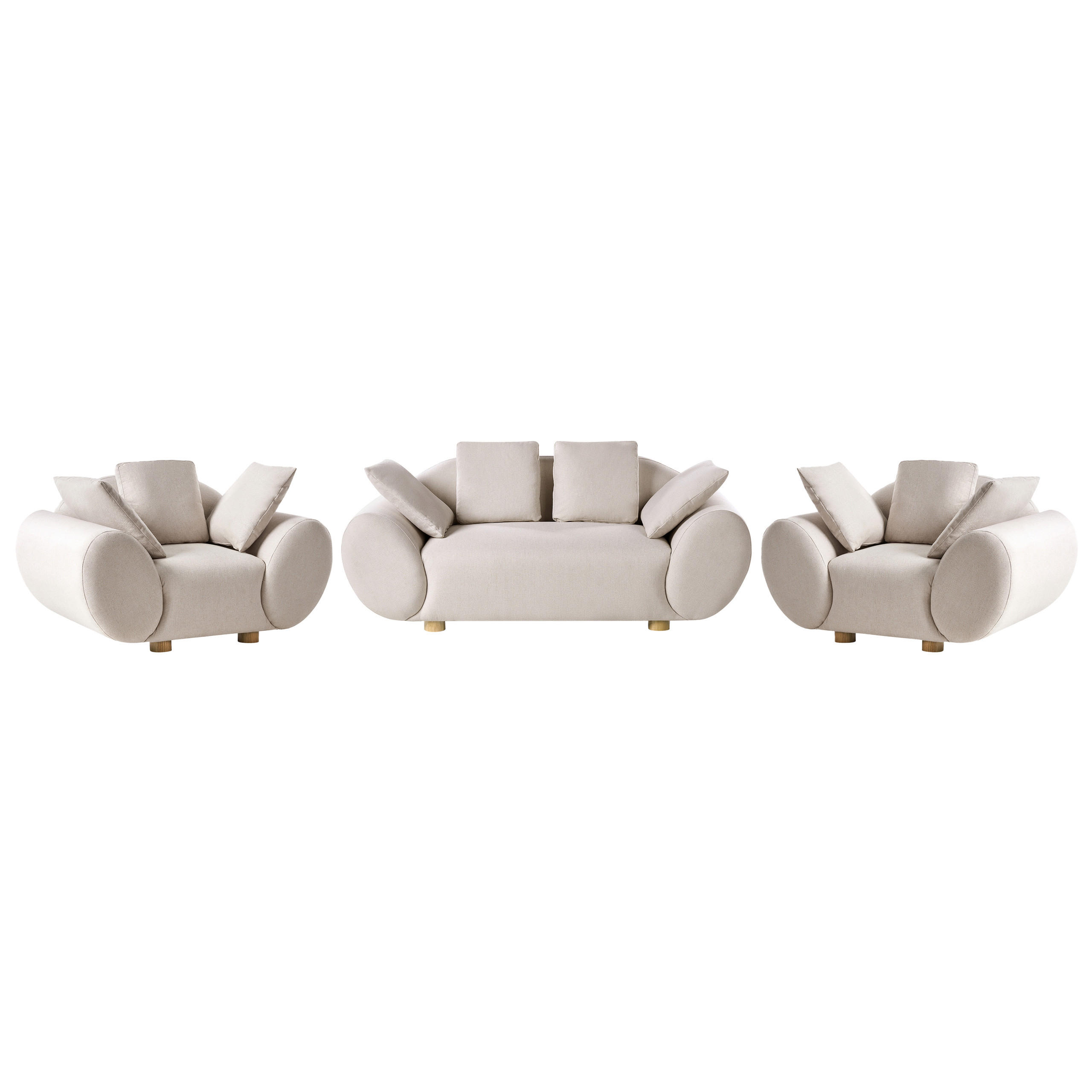 SET CANAPELE cu 4 locuri textil bej deschis Ringel