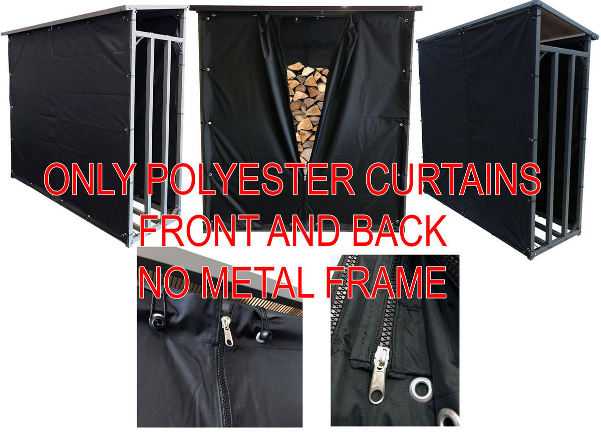 WETTERSCHUTZ Set für Kaminholzregal 185/185 cm Schwarz - Schwarz, Textil (185/185/1cm) - QUICK STAR