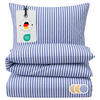 SEERSUCKER-BETTWÄSCHE 155x220 gestreift Sommer Bettbezug Bügelfrei aus 100% Baumwolle, Bettbezüge Streifen Muster Blau - Blau, Textil (155/220cm) - Carpe Sonno