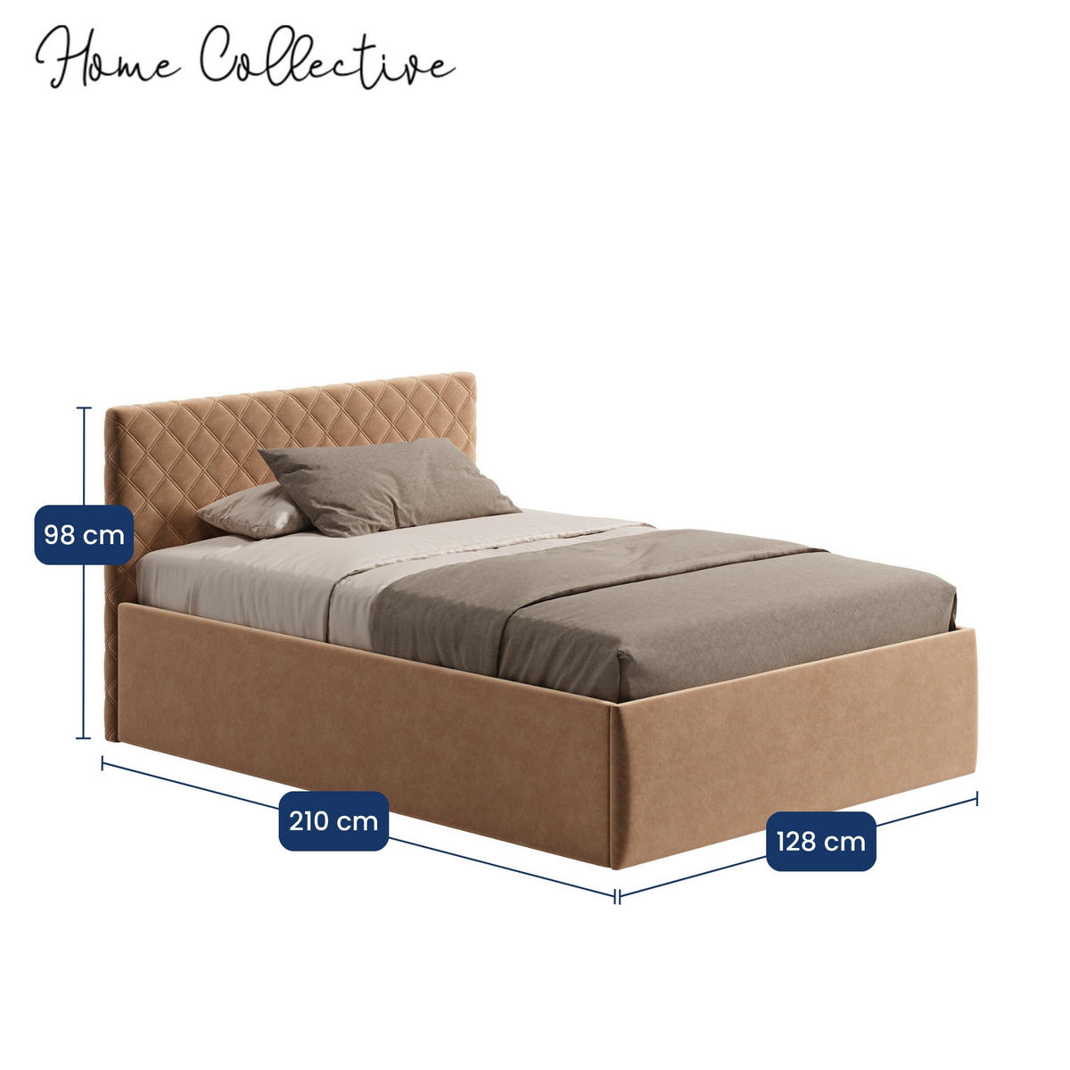 POLSTERBETT 120x200 cm Bonnellfederkernmatratze H2 in Beige - Beige, Textil (120/200cm) - Home Collective