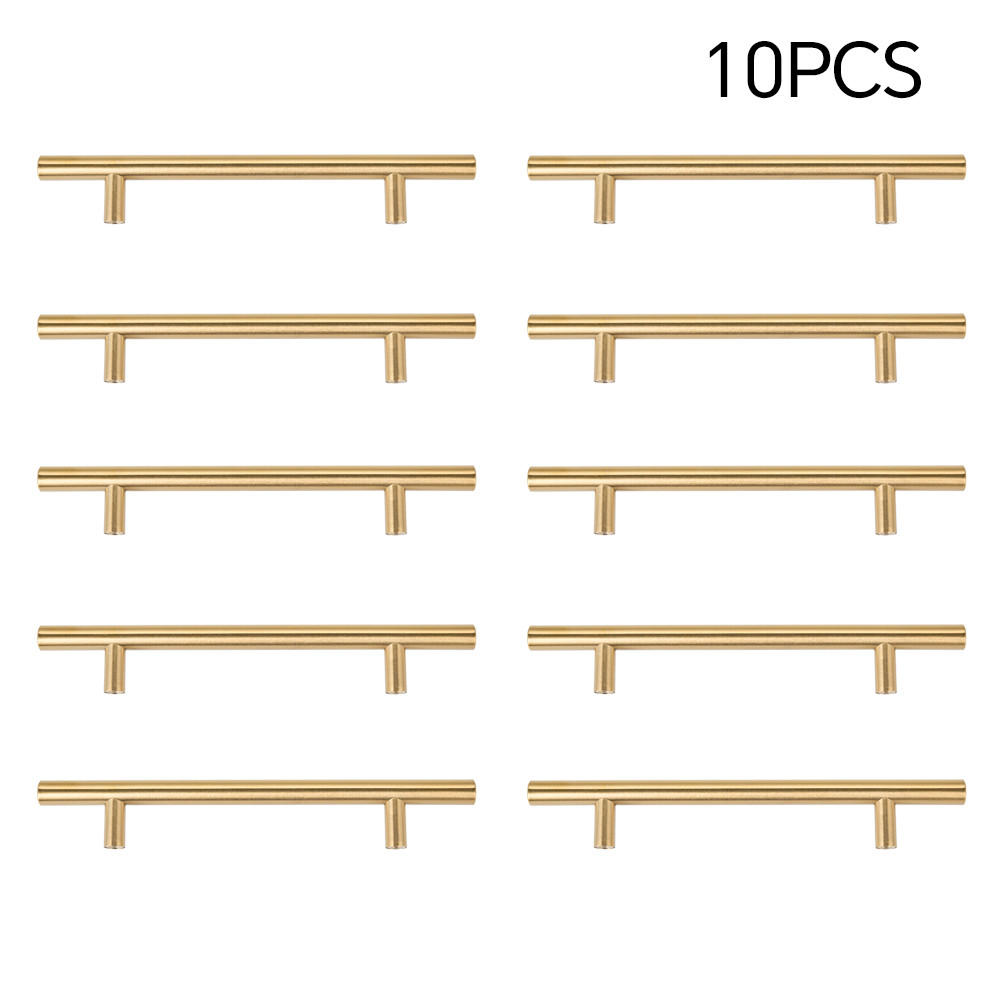 MÖBELGRIFFE 10er-Set aus rostfreiem Edelstahl goldene Vielseitig einsetzbar Einfache Montage Angenehme Haptik Pflegeleicht 200 mm - Goldfarben, Metall (20/1/12.8cm) - Livingandhome