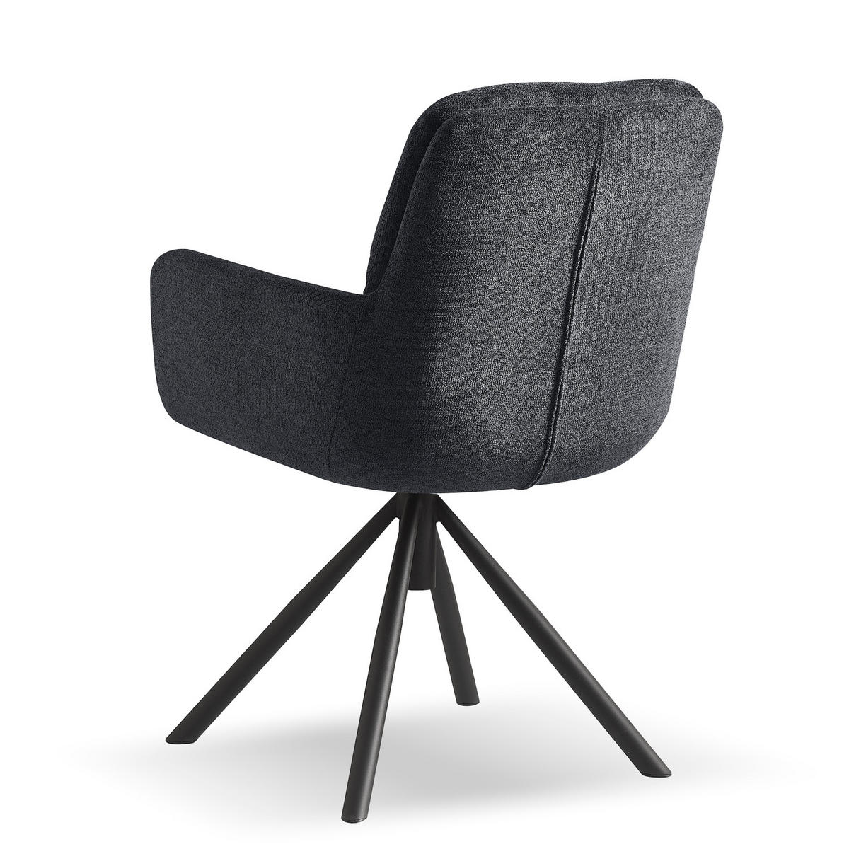 ARMLEHNSTUHL CAZAR Anthrazit - Anthrazit, Textil/Metall (57/90/68cm) - B&D Home