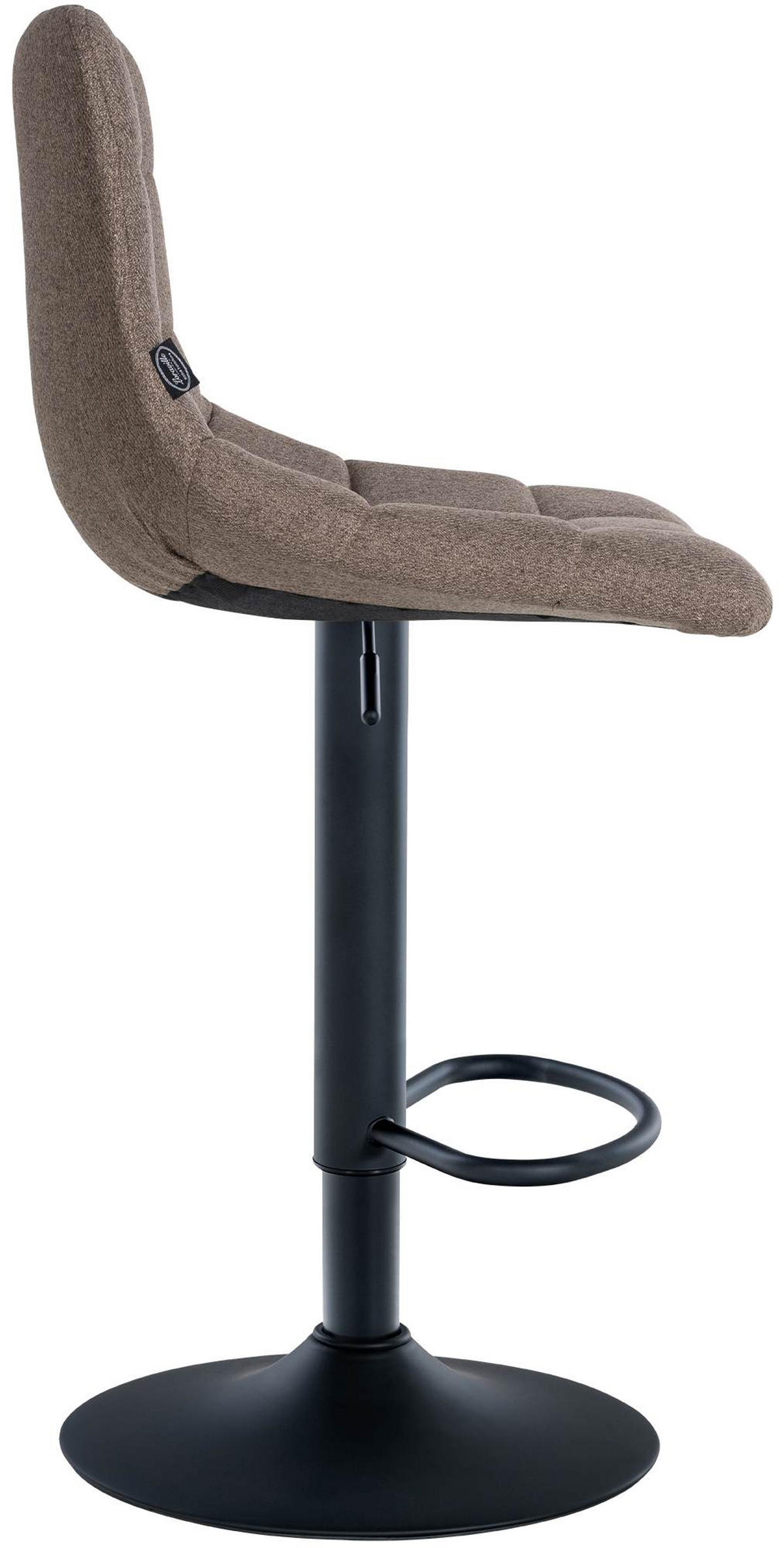 BARHOCKER 2er Set James Stoff schwarz taupe - Schwarz/Grau, Textil/Metall (43/108.5/46.5cm) - TPFLiving