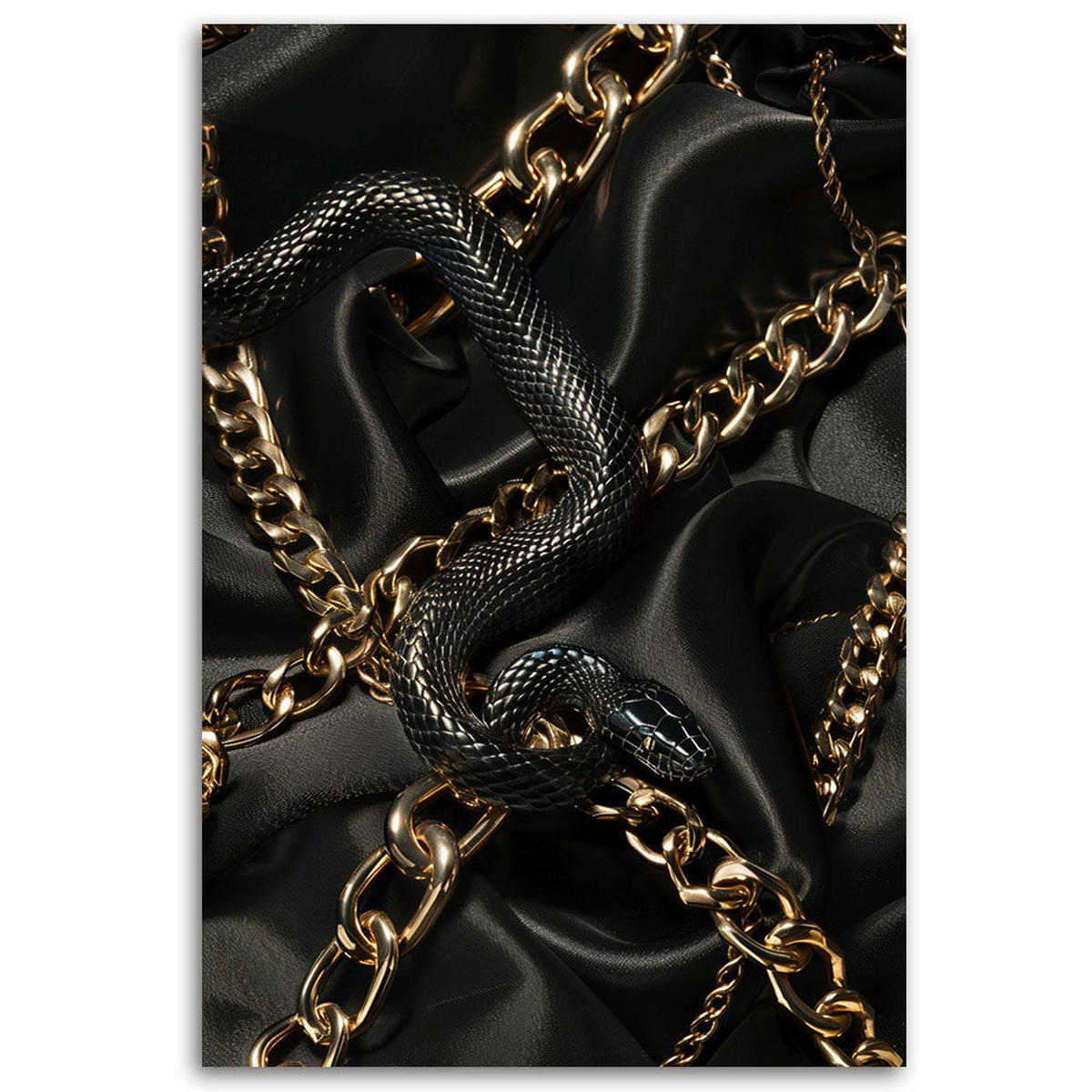 KUNSTDRUCK Schwarz 60/90 cm - Schwarz, Textil (60/90cm) - KUNSTLOFT