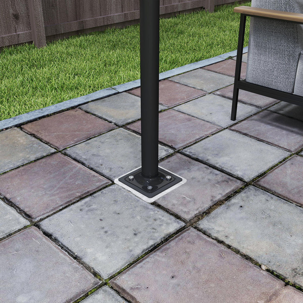 SONNENSCHIRMSTÄNDER aus Beton - Dunkelgrau, Metall (16.5/16.5cm) - Outsunny