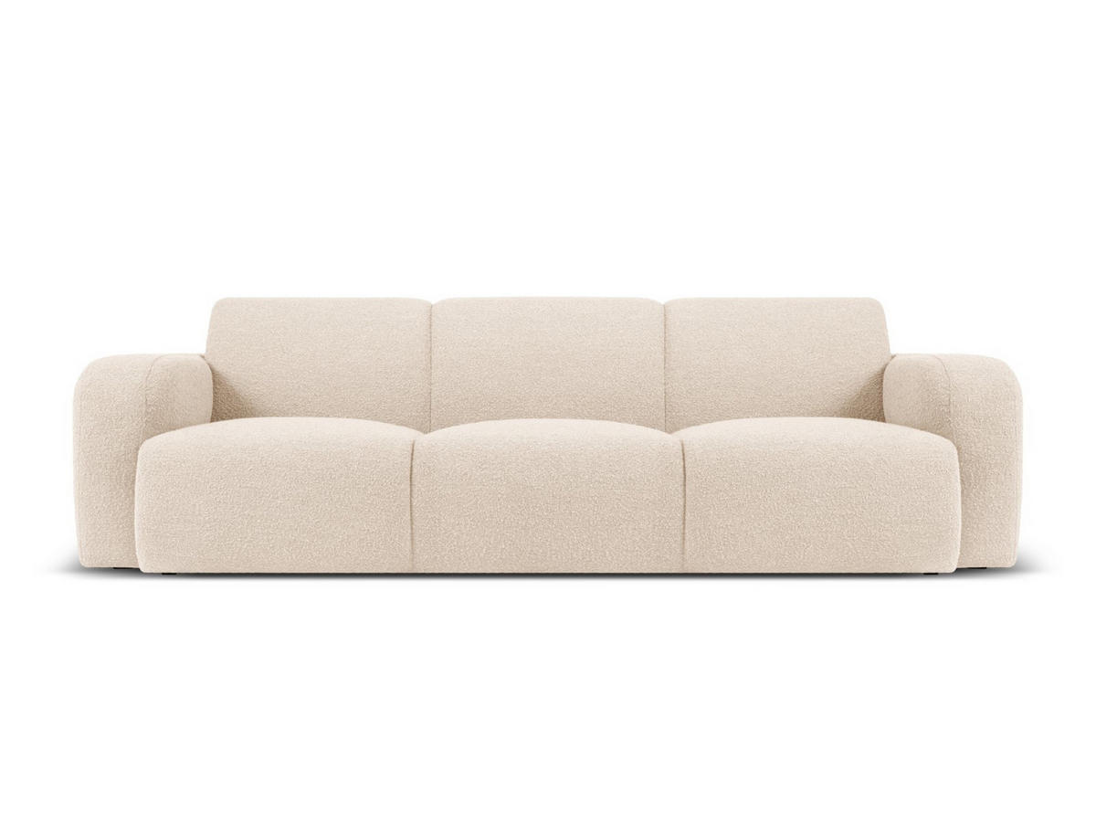 SOFA Molino aus Boucle beige 3 Sitzplätze - Beige, Textil (95/72/235cm) - Micadoni