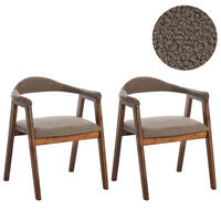 ESSZIMMERSTUHL 2er Set Holz Braun/Taupe Oneco - Taupe, Holz (56/72/62cm) - Beliani